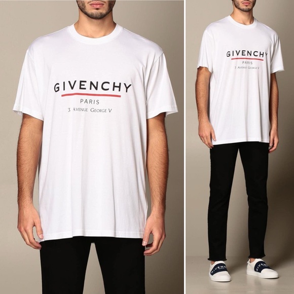 NWOT Givenchy Oversize Relax White Logo T-Shirt Tee Men Black Size XS - Picture 1 of 13